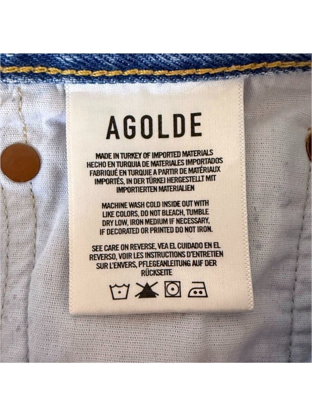Agolde Parker Vintage Cut-Off Denim Short Women's 27 High-Rise Distressed - Picture 10 of 11
